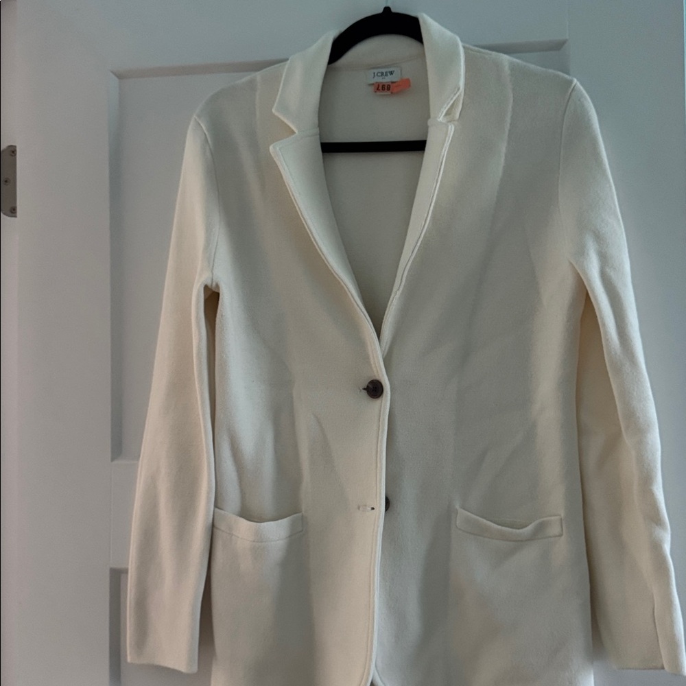 J. Crew Ivory Blazer with Button Detail
